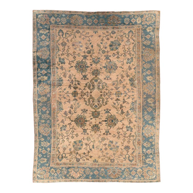 Galerie Shabab Collection Mid-20th Century Turkish Oushak Room Size Carpet For Sale