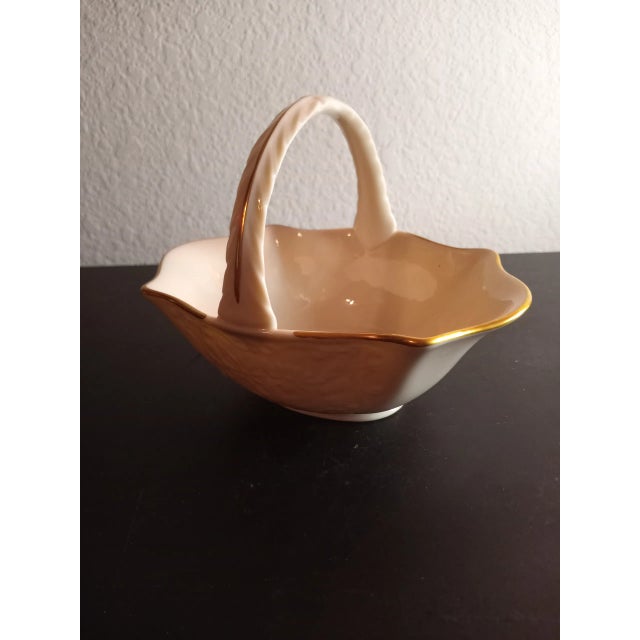 Ceramic Lenox Ivory Beige Porcelain Decorative Basket For Sale - Image 7 of 8