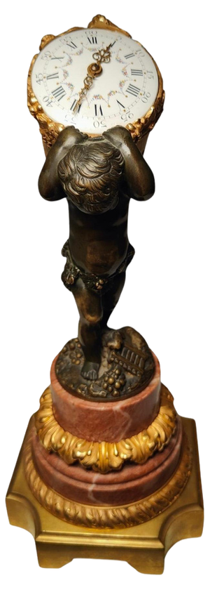 French Bronze Clock with Allegory of Harvest, 1880s