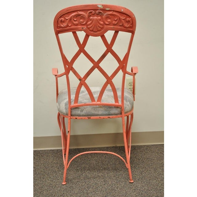 Set 4 Vintage French Regency Style Wrought Iron Patio Sunroom Dining