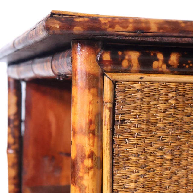 Late 19th Century Bamboo Bookcase With Rattan Top & Shelves, English, Ca. 1880 For Sale - Image 9 of 12