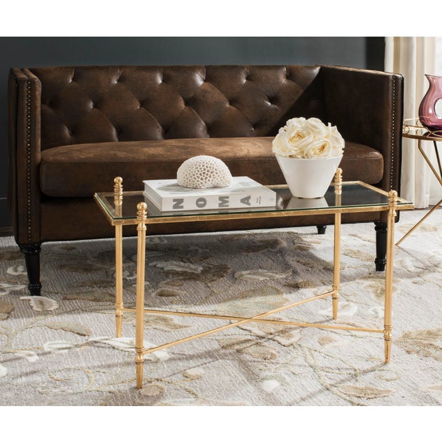 Modern Owens Coffee Table in Antique Gold For Sale - Image 3 of 4