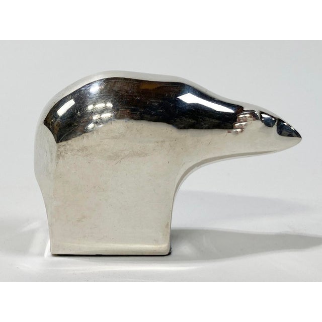 Mid 20th Century Vintage Dansk Silver Plate Polar Bear Paper Weight For Sale - Image 5 of 7