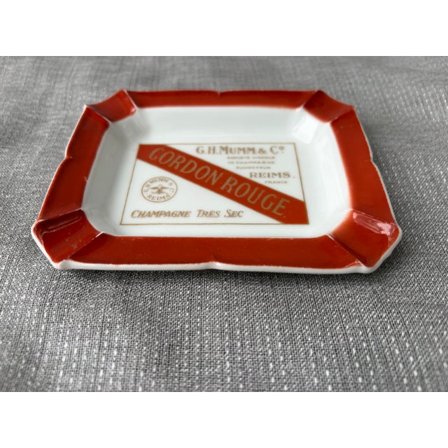 Ceramic Vintage Porcelain French Gordon Rouge Champagne Catchall Ashtray For Sale - Image 7 of 11