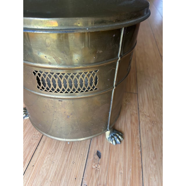 1970s Footed Pierced Brass Coal Scuttle Bucket For Sale - Image 5 of 7