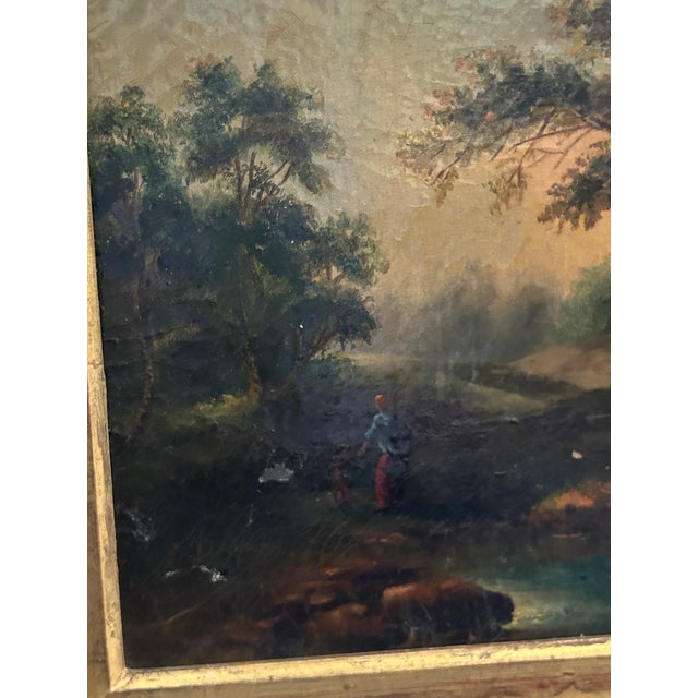 Antique English Painting on Canvas of a Landscape by A. K. Robinson. For Sale - Image 4 of 8