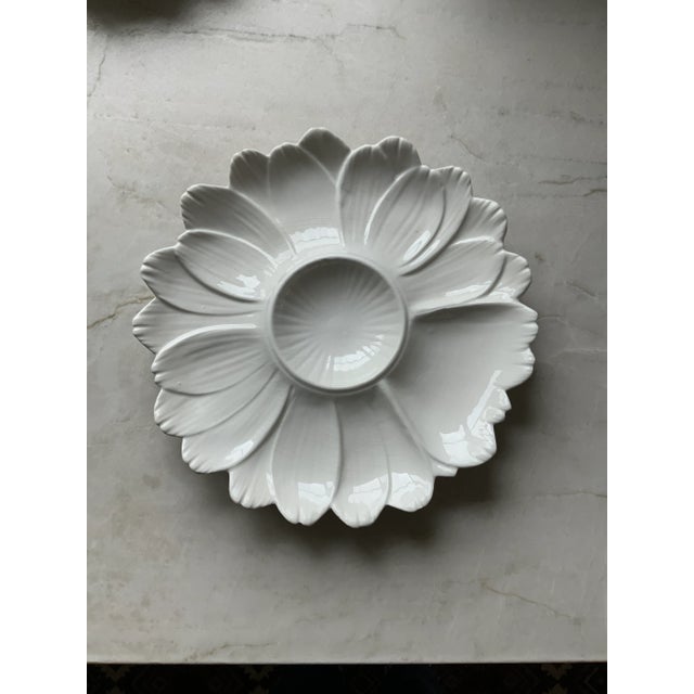 Vintage Italian White Ceramic Flower-Shaped Artichoke Plate For Sale - Image 9 of 10