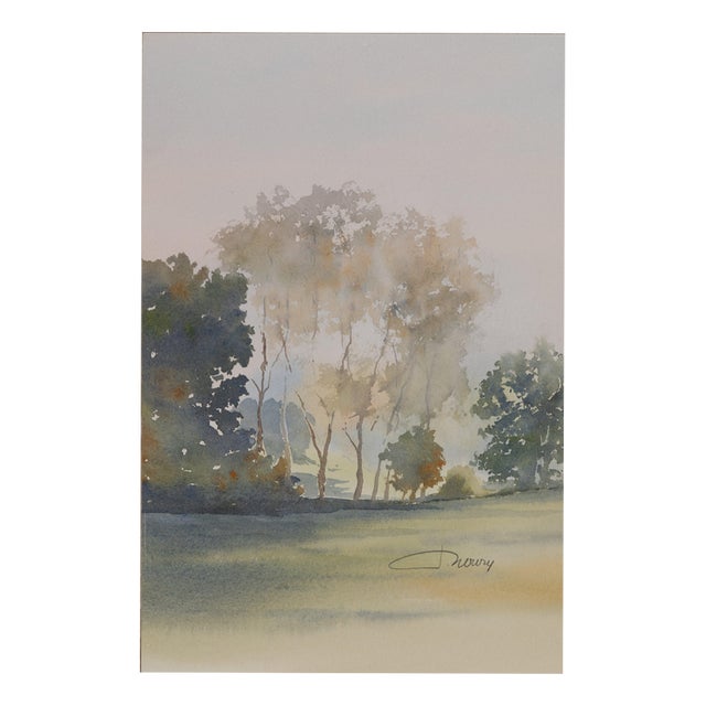 Jacques Noury, At the Edge of the Forest, Watercolor For Sale