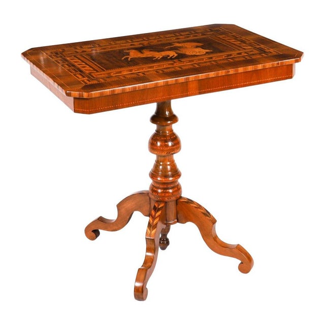 Antique Italian Marquetry and Parquetry Occasional Table from Sorrento, 1800s For Sale - Image 14 of 14