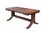 English Mid 20th Century Duncan Phyfe Mahogany Tooled Leather Extendable Coffee Table 40-64" For Sale - Image 3 of 13