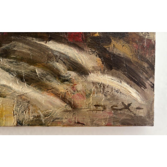 Modern Denise Cartoux, Oil Painting, A la Montagne, École de Paris, France, 1979 For Sale - Image 3 of 9