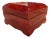 Vintage Red Lacquer Decorative Box With Scalloped Footed Base For Sale