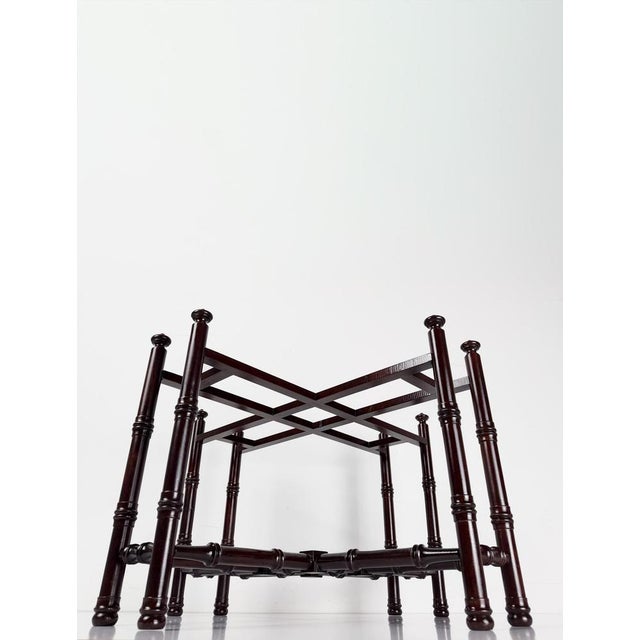 Chinese Chippendale Coffee Table in Faux Bamboo with Mirror Top in the style of Baker, 1970s For Sale - Image 6 of 18