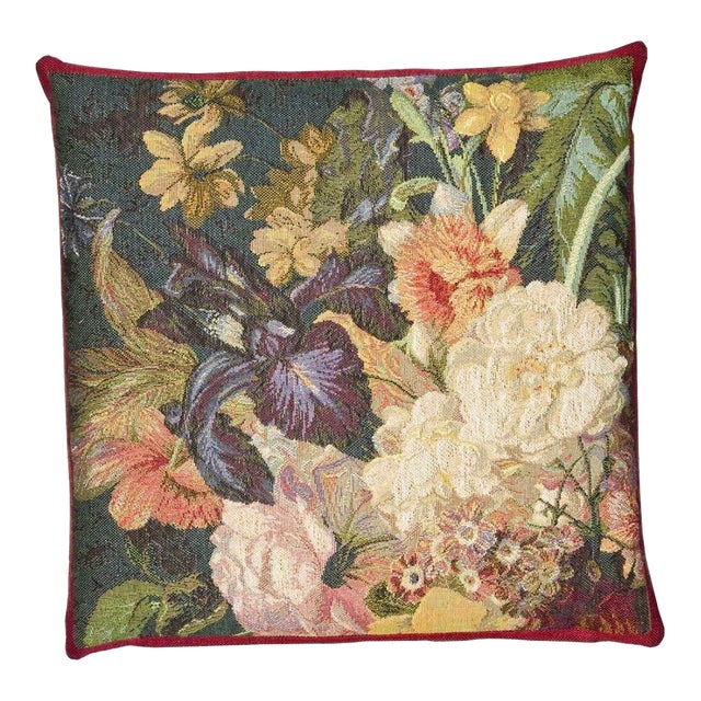 Iris Tapestry Cushion With Feather Filler - 46x46cm (18"x18") For Sale