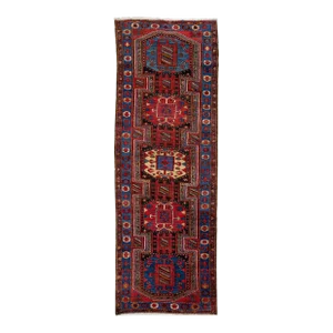 Modern Pakistan Kazak Handmade Blue Tribal Wool Runner