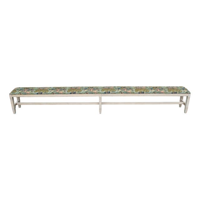 Antique Bleached Oak School Bench, 1920 For Sale