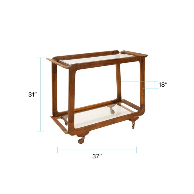 Rectangle Entertainment Bar Cart For Sale In Chicago - Image 6 of 8