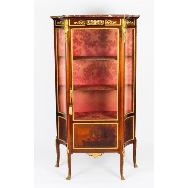 This is a fabulous antique French Louis Revival Vernis Martin ormolu mounted display cabinet, circa 1880 in date. This...