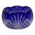 Vintage Cobalt Blue Cut-to-Clear Crystal Bowl, Bohemian Style, Scalloped Rim For Sale