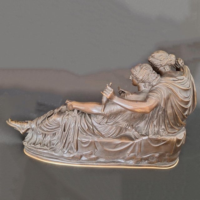 Clock Les Deux Parques by Ferdinand Barbedienne For Sale - Image 9 of 15