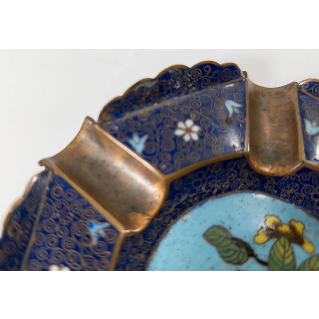 Early 20th Century 20th Century Chinese Cloisonne Enamel Ashtray With Flowers For Sale - Image 5 of 7