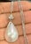 Pear Mabe Pearl & 0.36 Ct Diamond Pendant/ Necklace 14 Kt White Gold with Chain For Sale - Image 4 of 18
