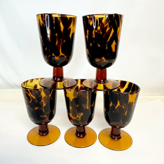 Cinco De Mayo - Mid-Century Hollywood Regency Murano Wine/Water Goblets - Set of 10 For Sale - Image 9 of 10