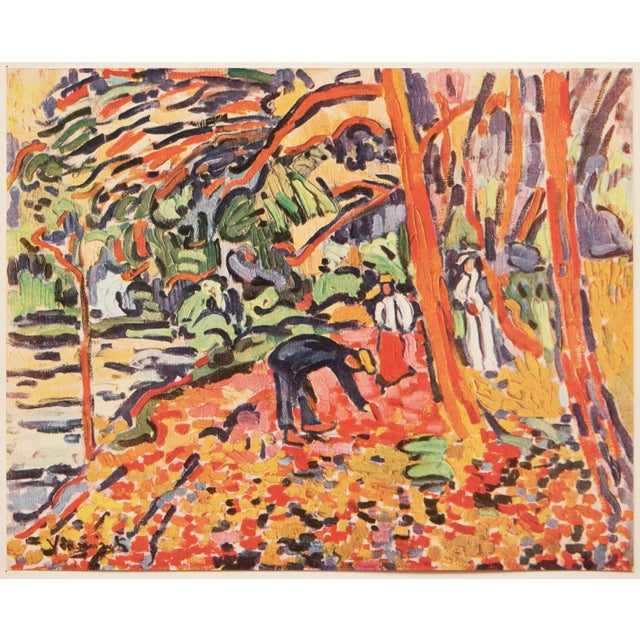 A stunning period offset lithograph, print, after painitng "Landscape With Dead Wood" (1907) by Maurice De Vlaminck....