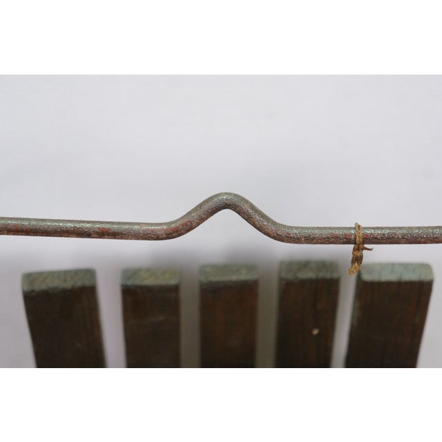Mid Century Slatted Oak & Iron Snow Sled Sleigh Pull Tow Toboggan Sledge 34" For Sale - Image 15 of 18