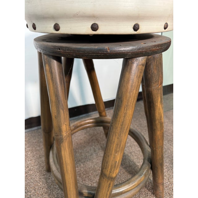 Wood Mid 20th Century Mid Century Modern Bamboo Barstool For Sale - Image 7 of 12