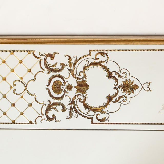 Art Deco Giltwood Wall Mirror With Ornate Eglomise Border & Mythological Motifs For Sale - Image 9 of 12