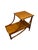 A charming vintage two-tier side table dating to the 1960s, featuring a combination of natural rattan and bamboo in the...