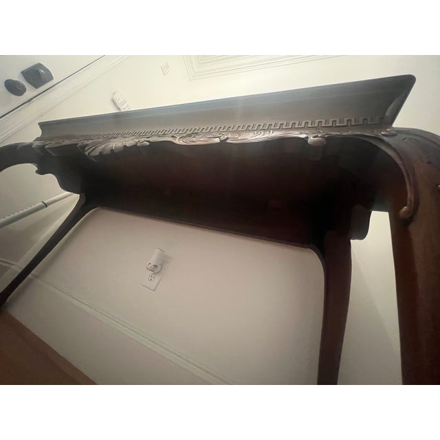 Late 19th Century Console Table Antique Carved Mahogany Table For Sale - Image 4 of 6
