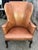 French Country 20th Century French Country Style Leather Wingback Armchair For Sale - Image 3 of 13