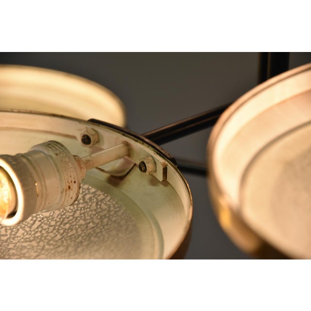 Six Disc Brass and Glass Ceiling Lamp from Stilnovo, Italy, 1950 For Sale - Image 10 of 14