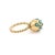 Set of 3 Turquoise Ball Wire Cable 18k Yellow Gold Band Rings - Size 5 For Sale - Image 4 of 4