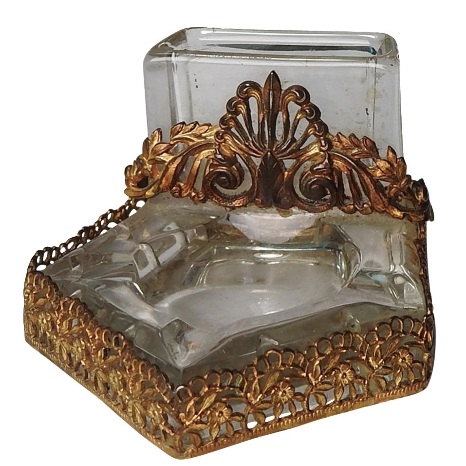 Glass Match Holder & Ashtray Chairish