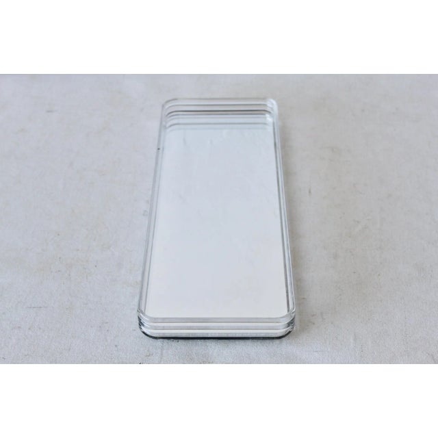 Modern Sally Designs Style Lucite Acrylic Glass Mirror Make-Up Vanity Tray Rounded Corners Vintage Modern For Sale - Image 3 of 7
