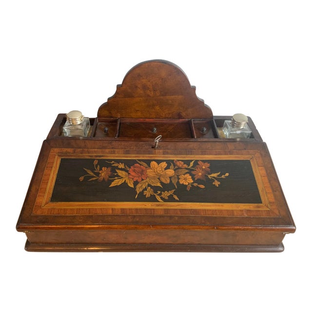 Late 19th Century Victorian Marquetry Writing Slope For Sale