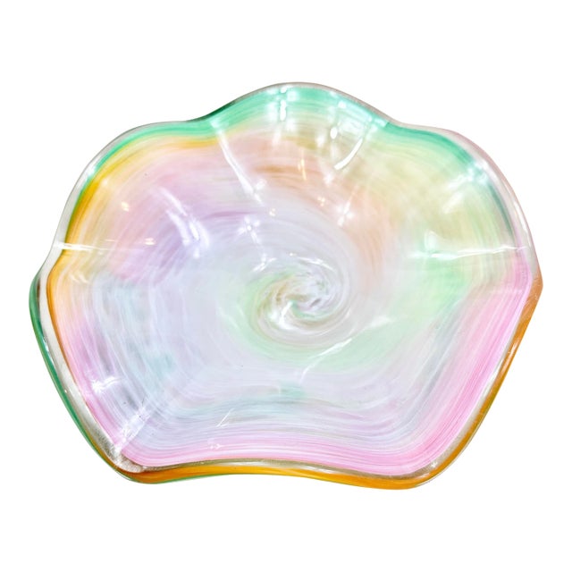 Vintage Art Glass Bowl For Sale