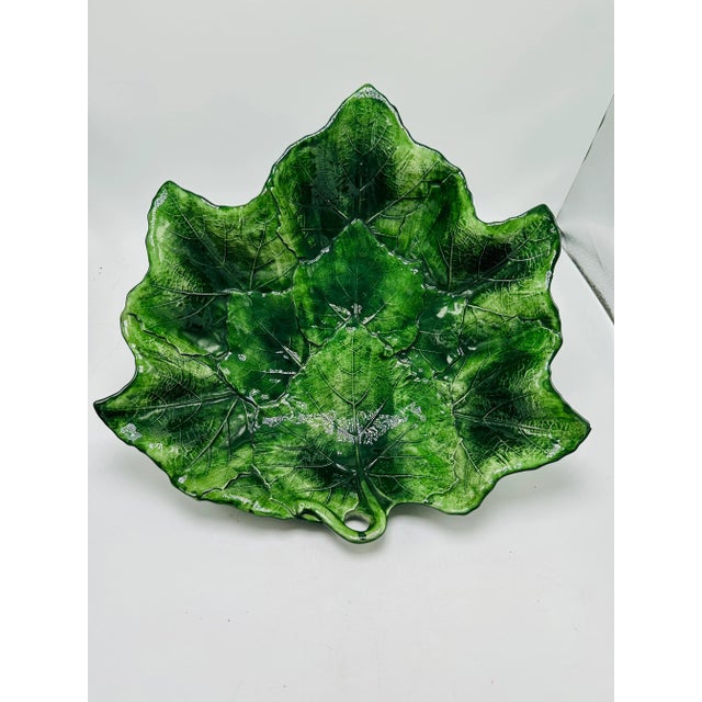 1980s Vintage Italian Leaf Bowl,exclusive for Horchow For Sale - Image 5 of 8