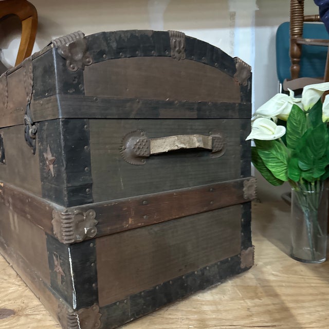 1970s 1970s Wooden Trunk With Detailed Interior Compartments For Sale - Image 5 of 9