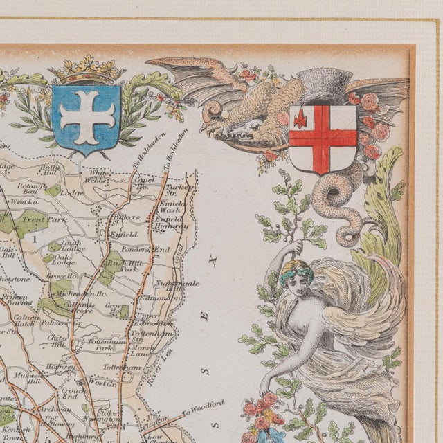 Paper 1860's Antique County Map For Sale - Image 7 of 12