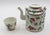 Chinese Circa 1880s Famille Rose Tea Pot & Tea Bowl in Basket For Sale - Image 3 of 11