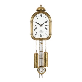 1987s Dutch Wall Clock a Maestricht Weight Driven by Hermle Brass Bell Strike For Sale