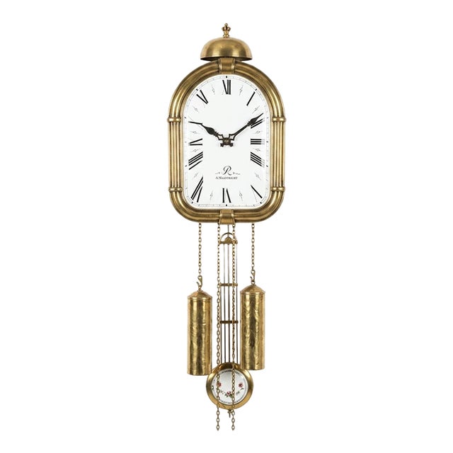 1987s Dutch Wall Clock a Maestricht Weight Driven by Hermle Brass Bell Strike For Sale