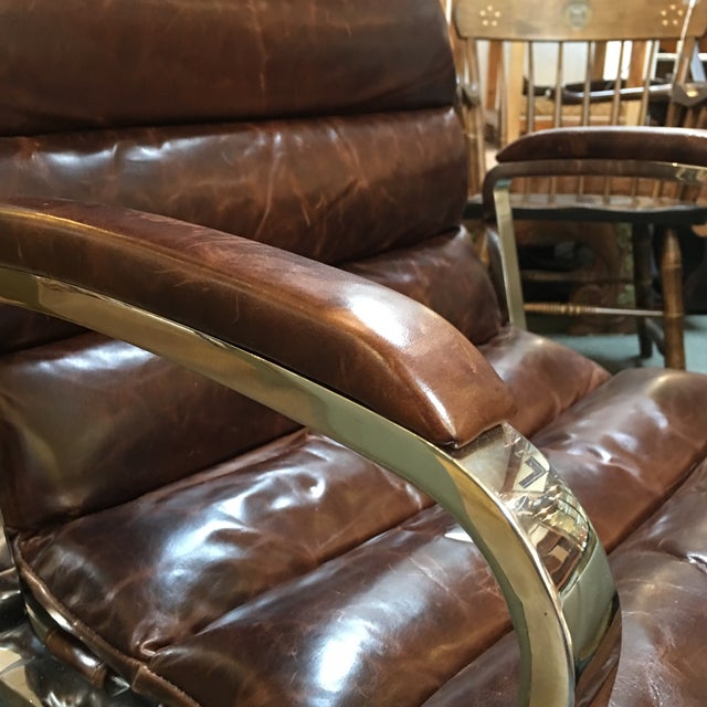 Restoration Hardware Oviedo Cocoa Leather Office Chair Chairish