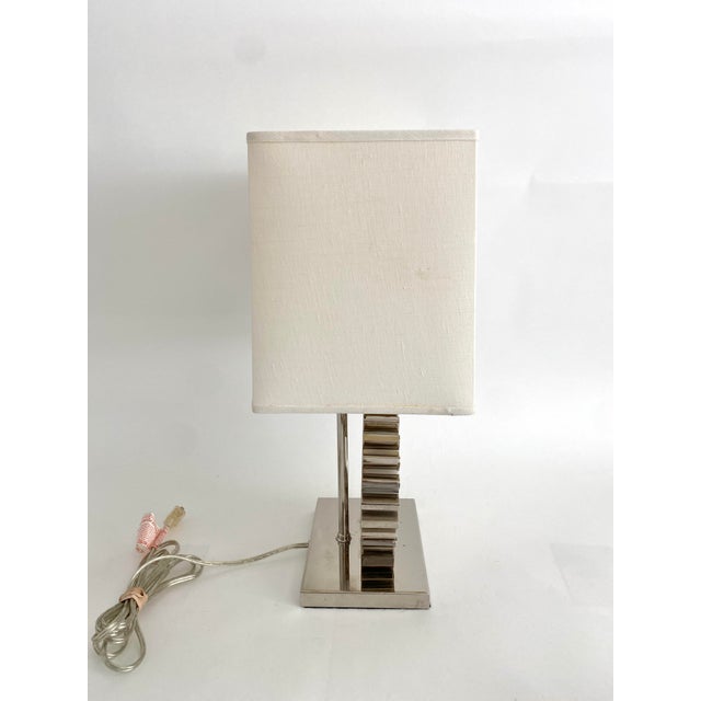Metal Vintage Ralph Lauren Chrome Gear Table Lamp For Sale - Image 7 of 7