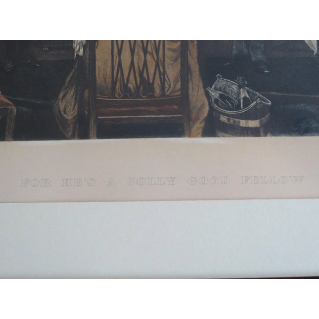 Late 19th Century Walter Dendy Sadler Hand Colored Etching 'Birthday Party' W Flaming Mahogany Frame For Sale - Image 5 of 8