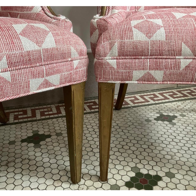 Pair of 1960s Fireside Wingback Chairs Upholstered in Fermoie Fabric For Sale - Image 9 of 12